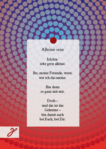 Lyrikkarte Alleine sein